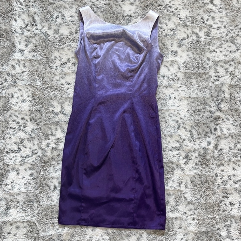 Venus sleeveless purple shimmer ombre zipper back dress